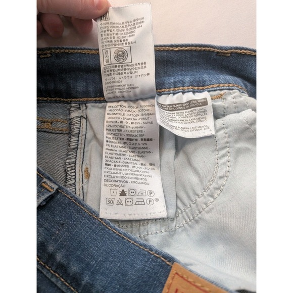 Levi's 710 Super Skinny Jeans Women's 28 Medium Wash Distressed Raw Hem - Picture 9 of 14